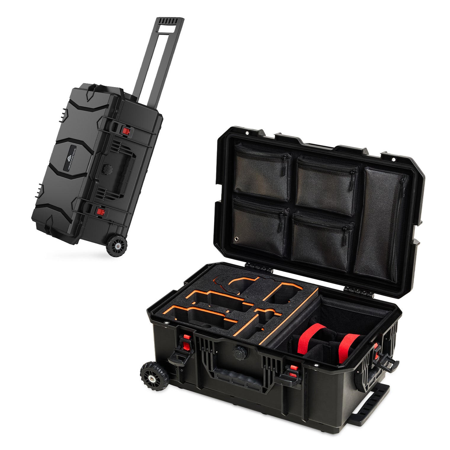 Weatherproof Hard Case for DJI Air 3S & Air 2S, Trolley Case with Custom-Cut EVA Foam, Wheels & Retractable Pull Handle, IP67 Waterproof Case for Camera, Drones and Gear