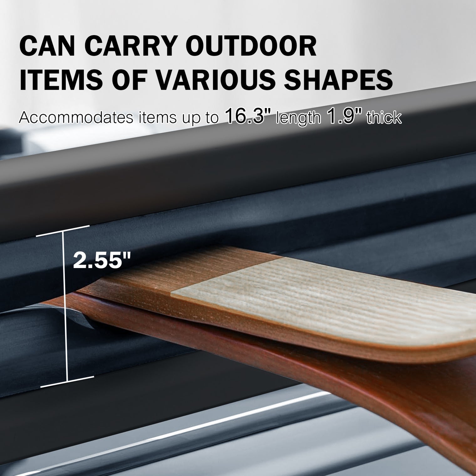 16.3 Inch Ski and Snowboard Rack for Car Roof, with TPV Rubber Padding and Lock, Fit 2 Pairs of Skis or 2 Snowboards