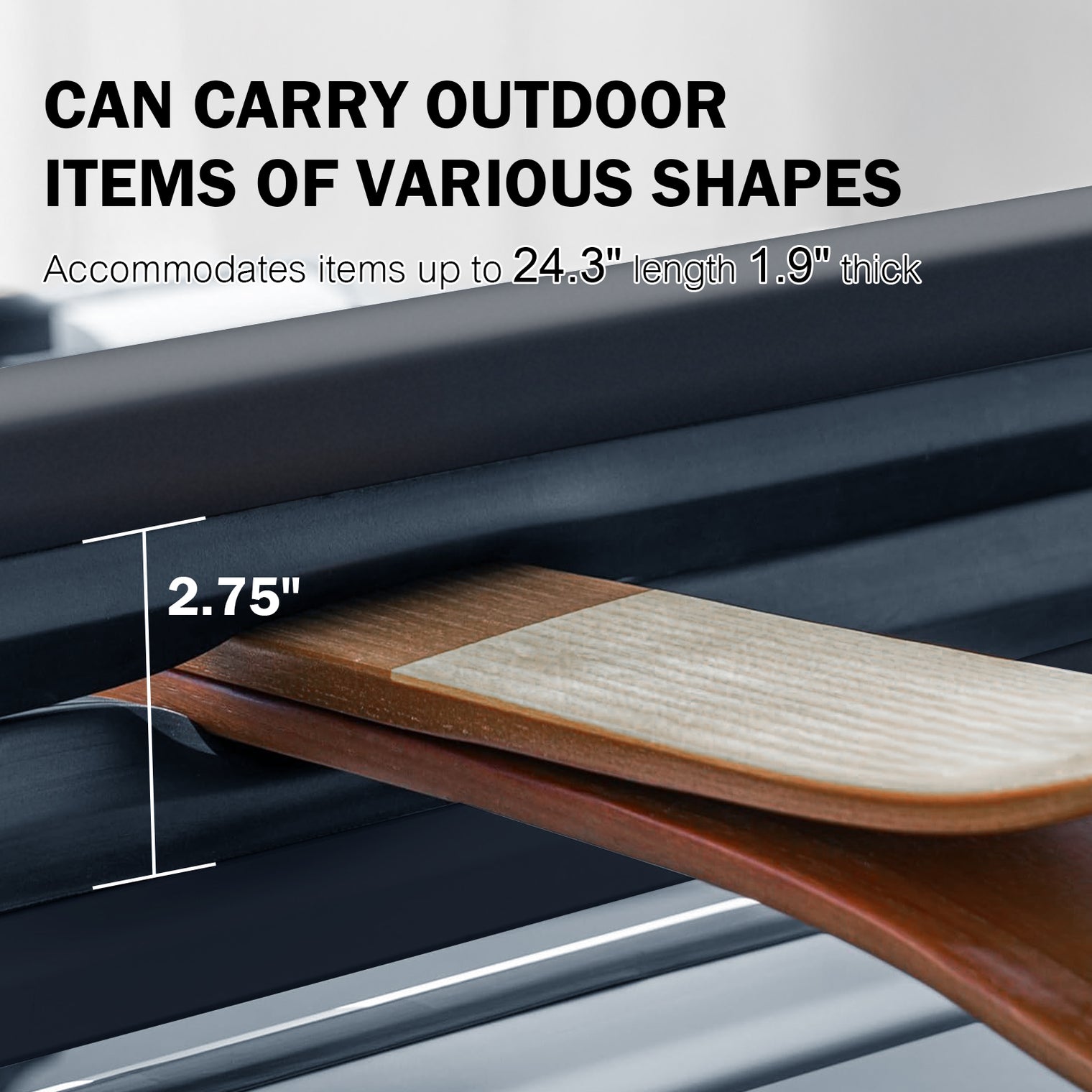 24.3 Inch Ski and Snowboard Rack for Car Roof, with TPV Rubber Padding and Lock, Fit 4 Pairs of Skis or 4 Snowboards