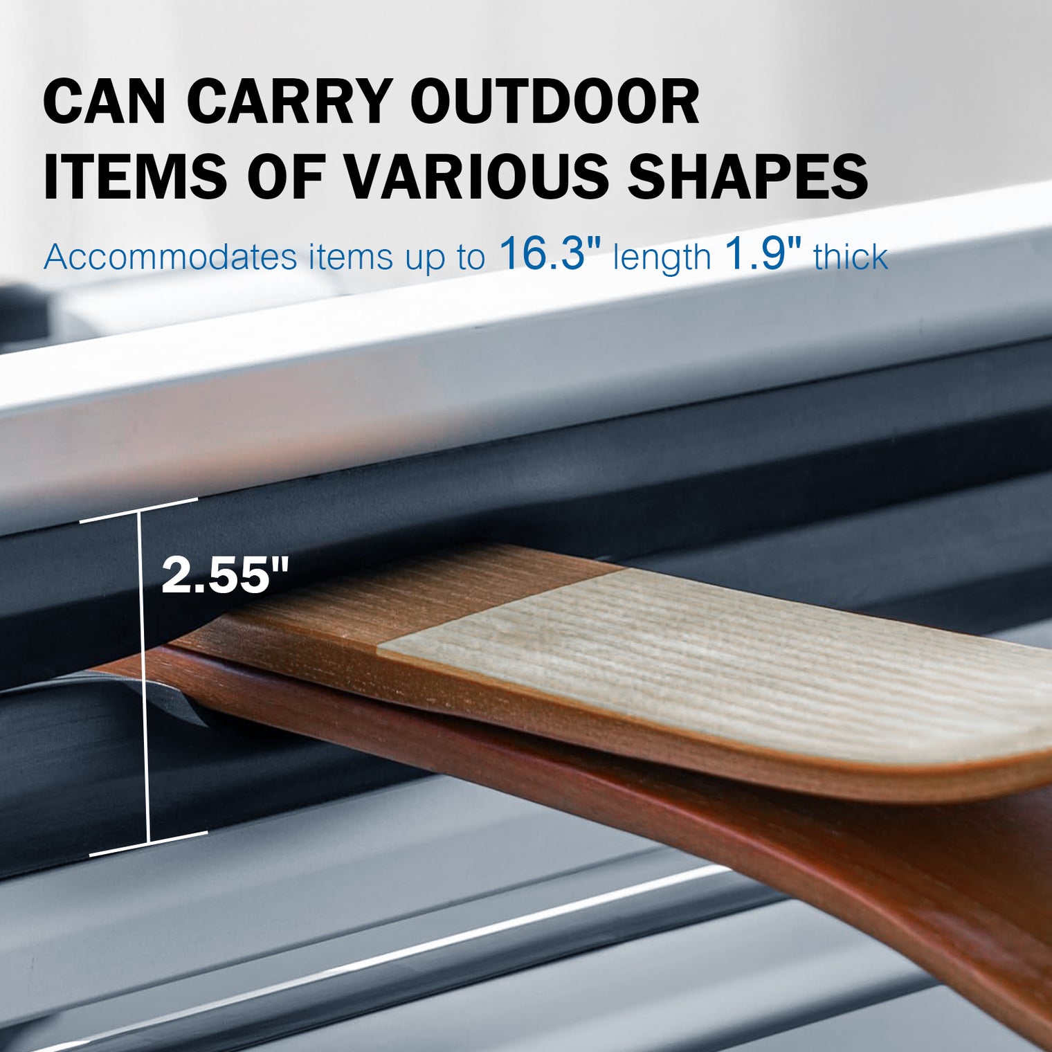 Ski and Snowboard Rack for Car Roof, with TPV Rubber Padding and Lock