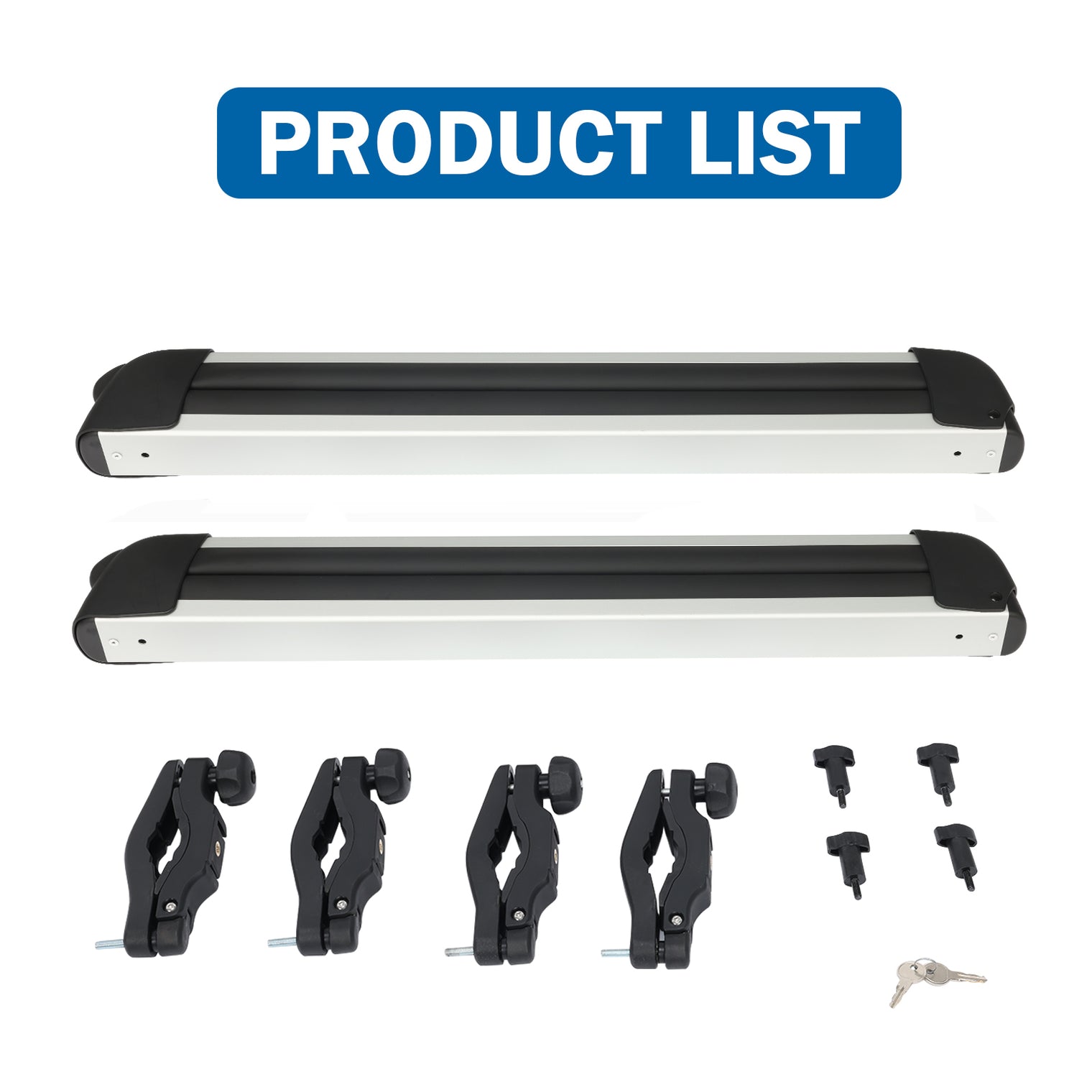 24.3 Inch Ski and Snowboard Rack for Car Roof, with TPV Rubber Padding and Lock, Fit 4 Pairs of Skis or 4 Snowboards