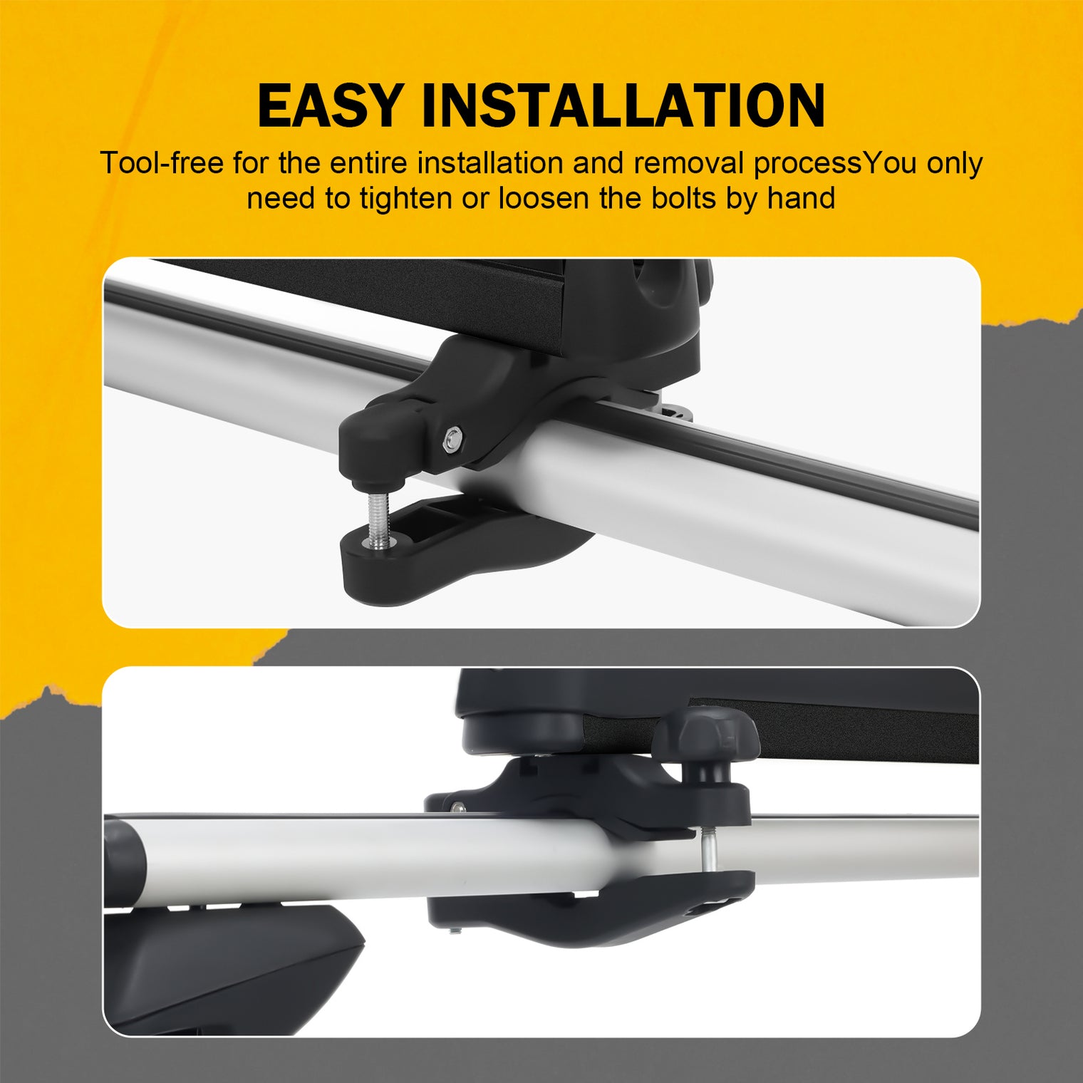 24.3 Inch Ski and Snowboard Rack for Car Roof, with TPV Rubber Padding and Lock, Fit 4 Pairs of Skis or 4 Snowboards