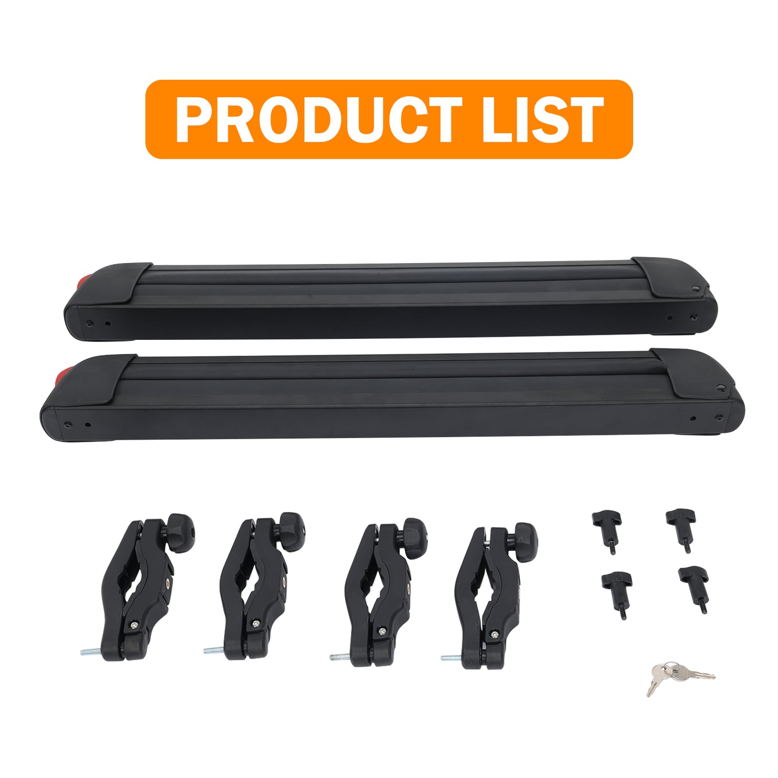 24.3 Inch Ski and Snowboard Rack for Car Roof, with TPV Rubber Padding and Lock, Fit 4 Pairs of Skis or 4 Snowboards