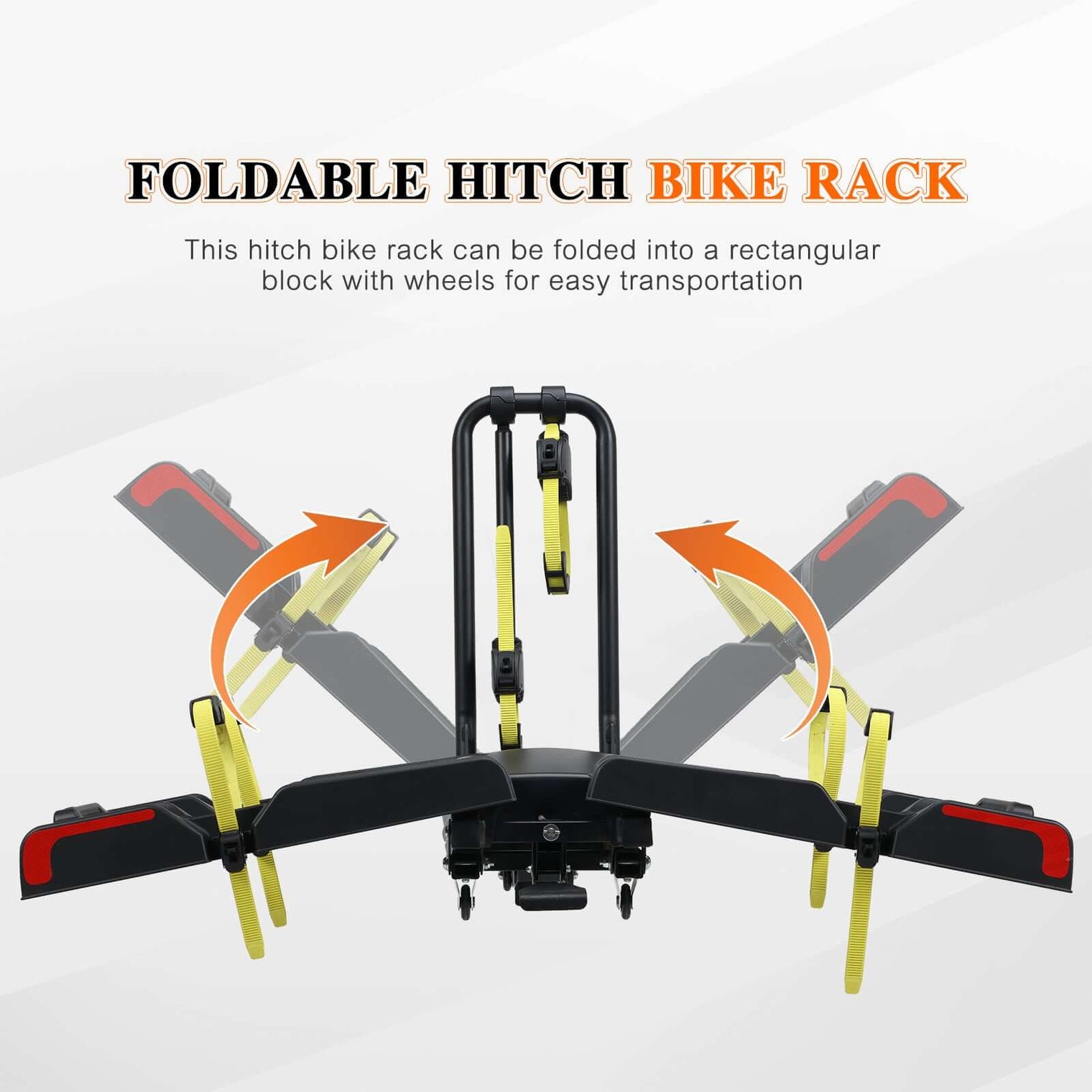 2 E-Bike Foldable Hitch Mount Rack for 2" Receiver SUV & Trucks, Up to 4'' Fat Tire, Lockable Hitch Racks for E-Bike with Ramp and Wheels, 200 LBS Capacity