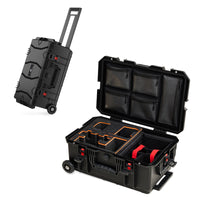 Weatherproof Hard Case for DJI Mavic 4 Pro & Mavic 3 Pro, Trolley Case with Custom-Cut EVA Foam, Wheels & Retractable Pull Handle, IP67 Waterproof Case for Camera, Drones and Gear