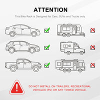 2 E-Bike Foldable Hitch Mount Rack with Light for 2" Receiver SUV & Trucks, Up to 4'' Fat Tire, Lockable Hitch Racks for E-Bike with Ramp and Wheels, 200 LBS Capacity