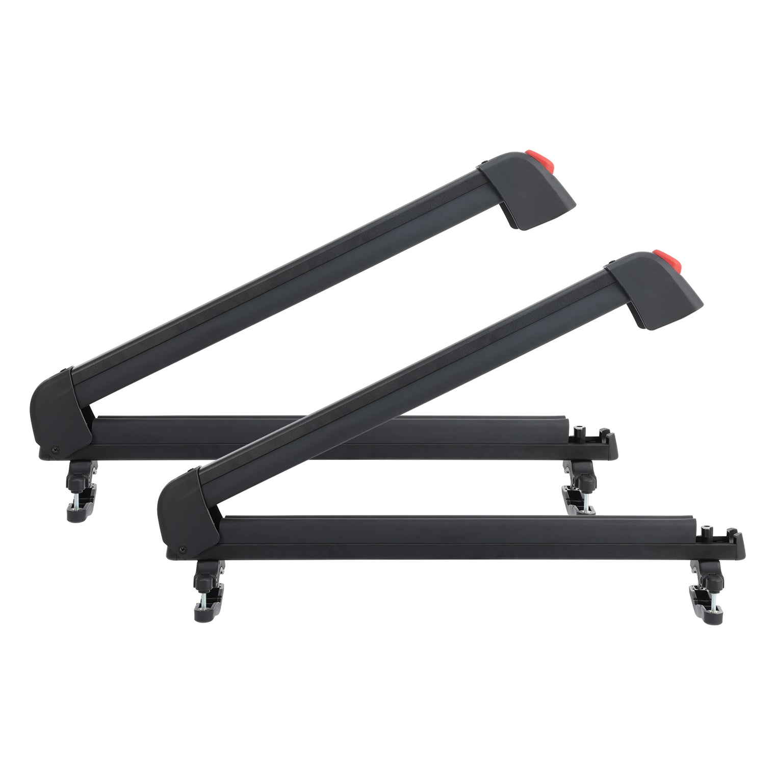 24.3 Inch Ski and Snowboard Rack for Car Roof, with TPV Rubber Padding and Lock, Fit 4 Pairs of Skis or 4 Snowboards