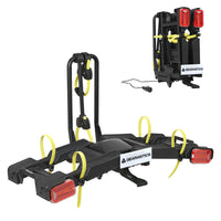 2 E-Bike Foldable Hitch Mount Rack with Light for 2" Receiver SUV & Trucks, Up to 4'' Fat Tire, Lockable Hitch Racks for E-Bike with Ramp and Wheels, 200 LBS Capacity