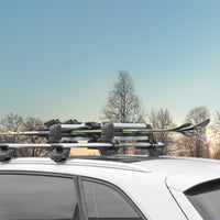 Ski and Snowboard Rack for Car Roof, with TPV Rubber Padding and Lock
