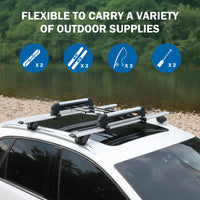 Ski and Snowboard Rack for Car Roof, with TPV Rubber Padding and Lock