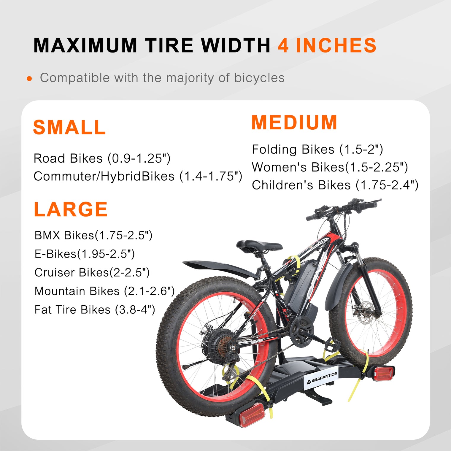 2 E-Bike Foldable Hitch Mount Rack with Light for 2" Receiver SUV & Trucks, Up to 4'' Fat Tire, Lockable Hitch Racks for E-Bike with Ramp and Wheels, 200 LBS Capacity