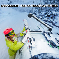Ski and Snowboard Rack for Car Roof, with TPV Rubber Padding and Lock