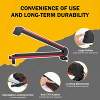 24.3 Inch Ski and Snowboard Rack for Car Roof, with TPV Rubber Padding and Lock, Fit 4 Pairs of Skis or 4 Snowboards