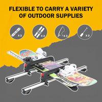 16.3 Inch Ski and Snowboard Rack for Car Roof, with TPV Rubber Padding and Lock, Fit 2 Pairs of Skis or 2 Snowboards