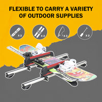 Ski and Snowboard Rack for Car Roof, with TPV Rubber Padding and Lock