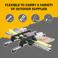 24.3 Inch Ski and Snowboard Rack for Car Roof, with TPV Rubber Padding and Lock, Fit 4 Pairs of Skis or 4 Snowboards
