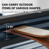 16.3 Inch Ski and Snowboard Rack for Car Roof, with TPV Rubber Padding and Lock, Fit 2 Pairs of Skis or 2 Snowboards