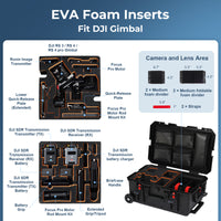 Weatherproof Hard Case for DJI Gimbal, Trolley Case with Custom-Cut EVA Foam, Wheels & Retractable Pull Handle, IP67 Waterproof Case for Camera, Drones and Gear