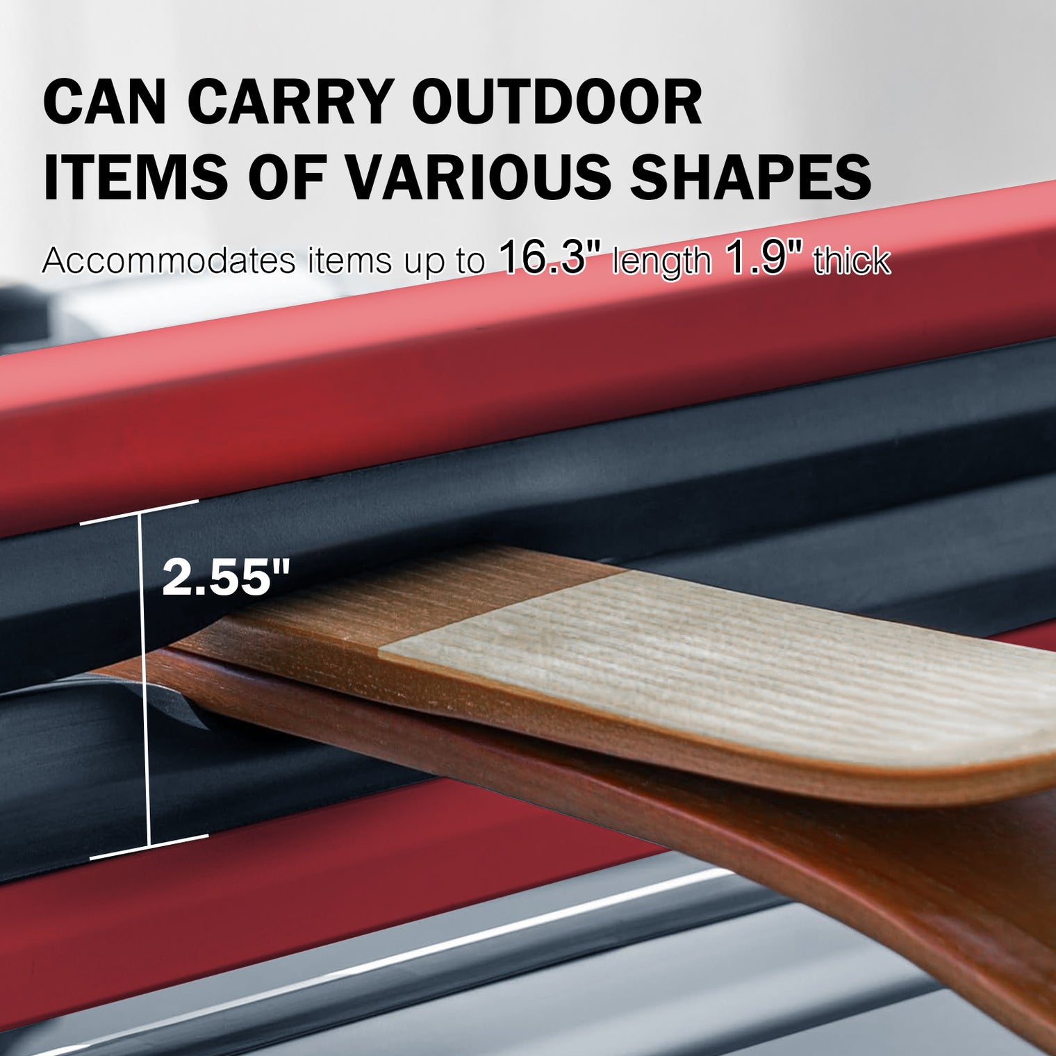 Ski and Snowboard Rack for Car Roof, with TPV Rubber Padding and Lock