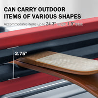 24.3 Inch Ski and Snowboard Rack for Car Roof, with TPV Rubber Padding and Lock, Fit 4 Pairs of Skis or 4 Snowboards