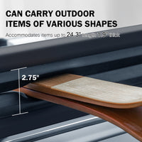 24.3 Inch Ski and Snowboard Rack for Car Roof, with TPV Rubber Padding and Lock, Fit 4 Pairs of Skis or 4 Snowboards