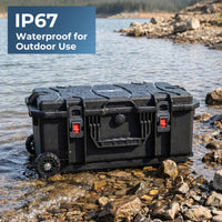 Weatherproof Hard Case for DJI Gimbal, Trolley Case with Custom-Cut EVA Foam, Wheels & Retractable Pull Handle, IP67 Waterproof Case for Camera, Drones and Gear