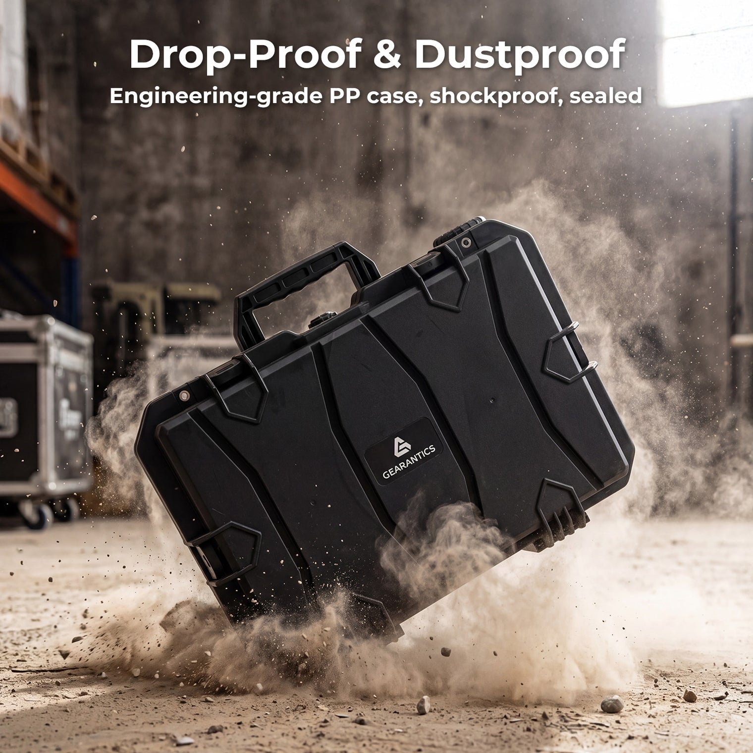 Weatherproof Hard Case for DJI Gimbal, Trolley Case with Custom-Cut EVA Foam, Wheels & Retractable Pull Handle, IP67 Waterproof Case for Camera, Drones and Gear
