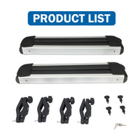 Ski and Snowboard Rack for Car Roof, with TPV Rubber Padding and Lock