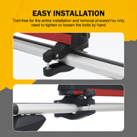 24.3 Inch Ski and Snowboard Rack for Car Roof, with TPV Rubber Padding and Lock, Fit 4 Pairs of Skis or 4 Snowboards
