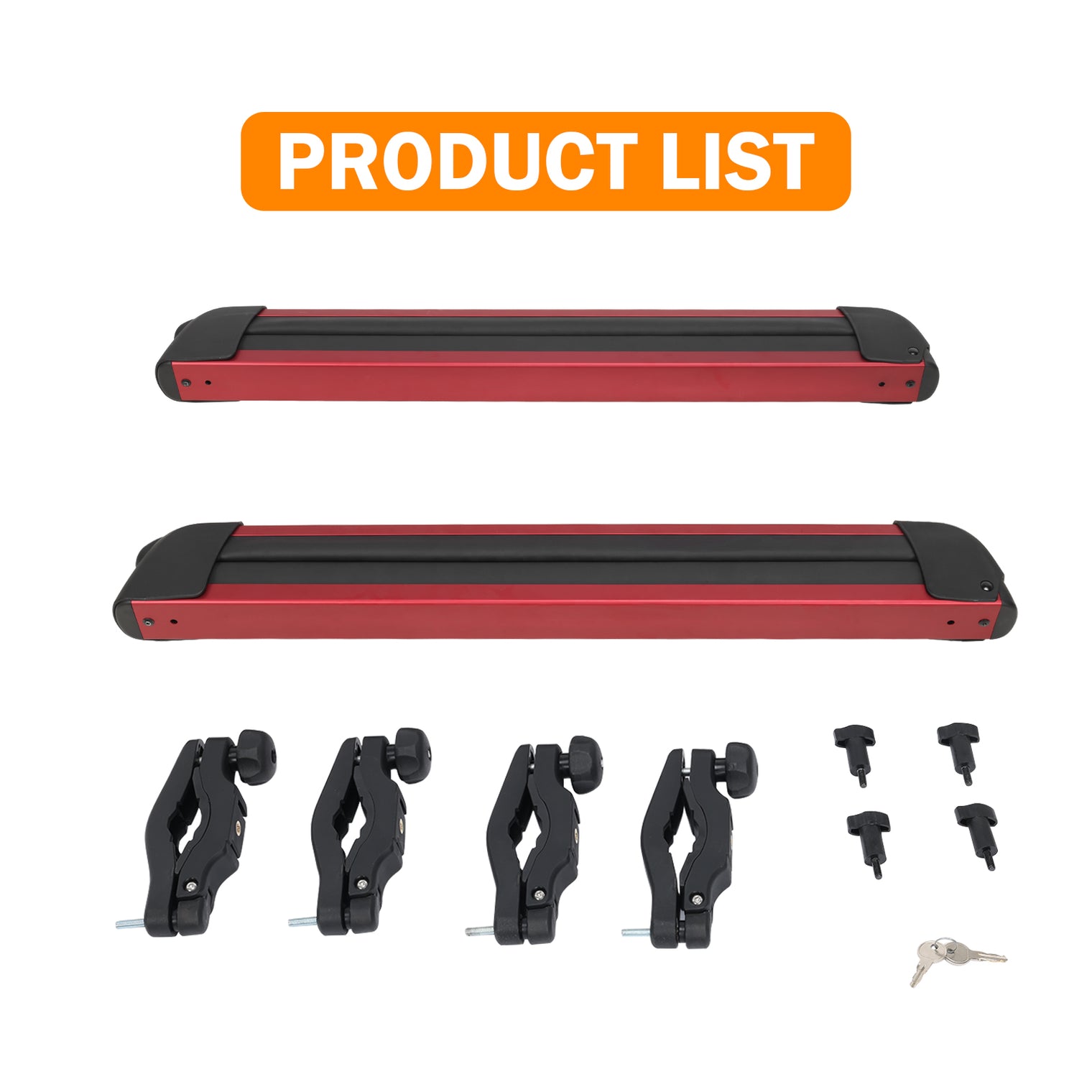 24.3 Inch Ski and Snowboard Rack for Car Roof, with TPV Rubber Padding and Lock, Fit 4 Pairs of Skis or 4 Snowboards