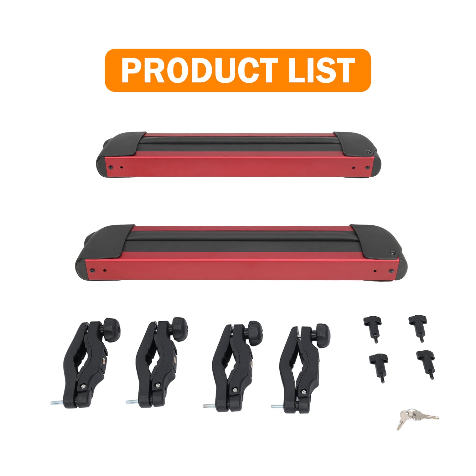 Ski and Snowboard Rack for Car Roof, with TPV Rubber Padding and Lock
