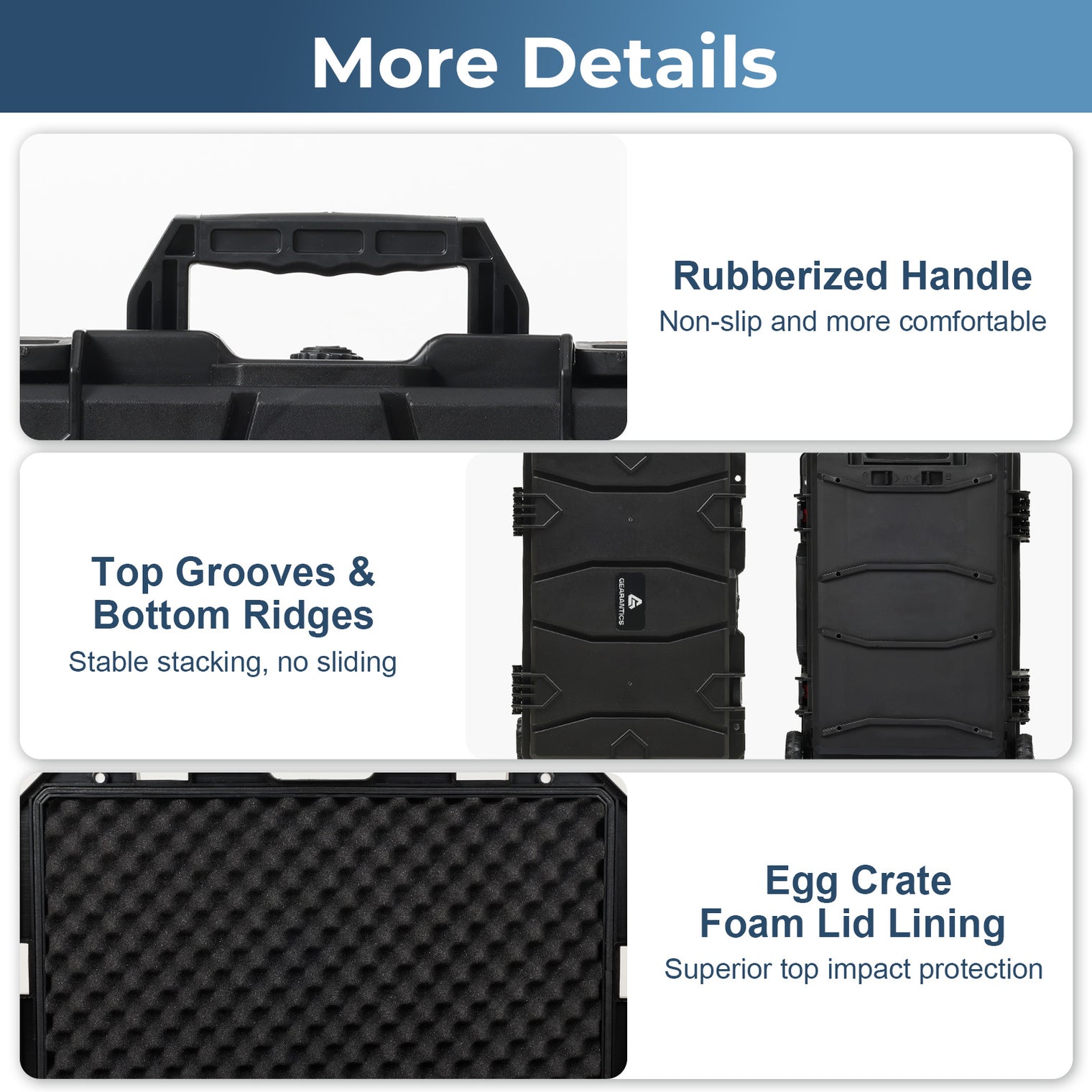 Weatherproof Hard Case, Trolley Case with Wheels, Retractable Pull Handle, Easy-Cut Grid Foam, IP67 Waterproof Case for Camera, Drones and Gear